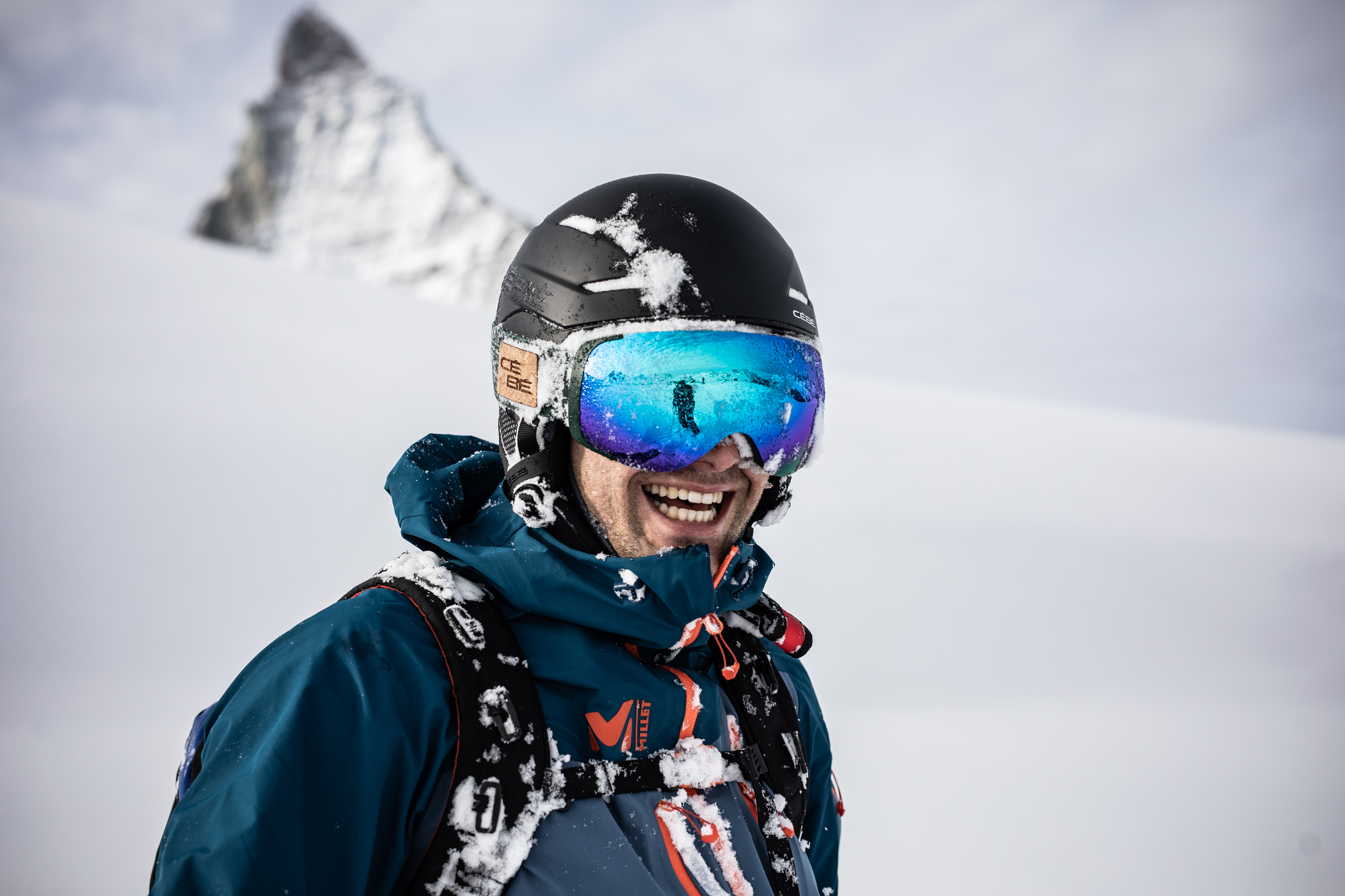 Riders on a winter ridge line